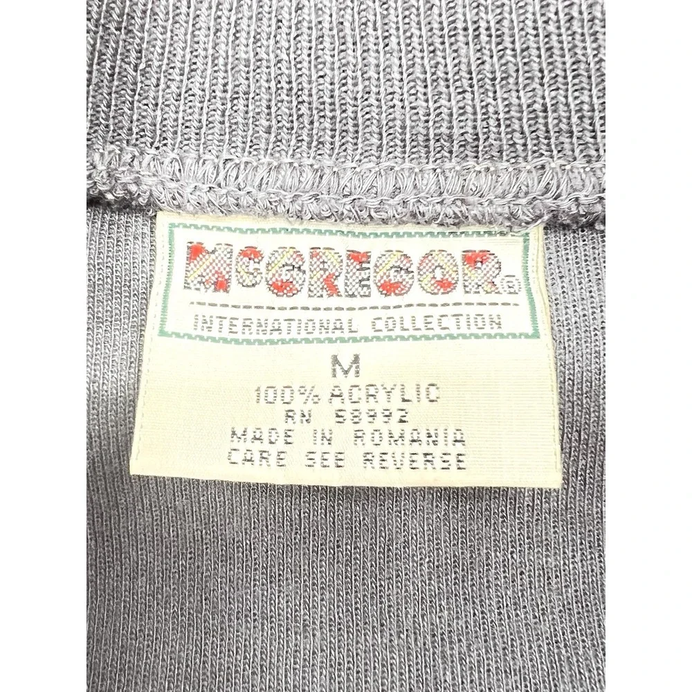 Vintage Retro 80's McGregor Track Tennis Full Zip Jacket RN 58992 Gray Medium